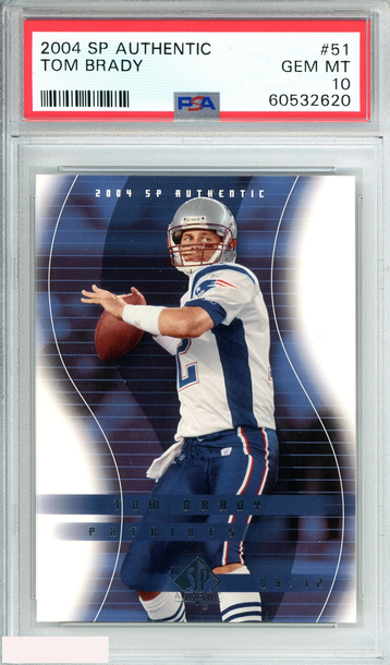 2004 SP AUTHENTIC TOM BRADY #51 NEW ENGLAD PATRIOTS PSA 10 GEM MT