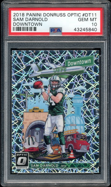 SAM DARNOLD 2018 Panini Donruss Optic DOWNTOWN RC Rookie PSA 10 GEM MINT Prizm