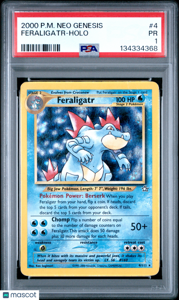 2000 Pokemon Neo Genesis Feraligatr Holo PSA 1 #4