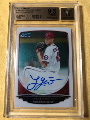 2013 BC Chrome Prospects Auto Lucas Giolito BGS 9.5