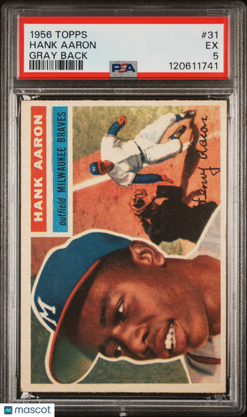 1956 Topps Hank Aaron #31 Gray Back PSA 5