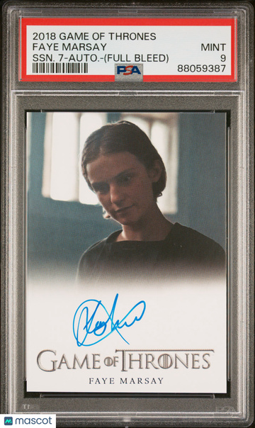 2018 Game Of Thrones Season 7-Autograph Faye Marsay (Full Bleed) PSA 9