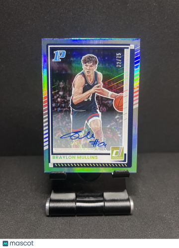 2025 DONRUSS BRAYLON MULLINS HOLO FOIL AUTO /75 1ST PROSPECT RC