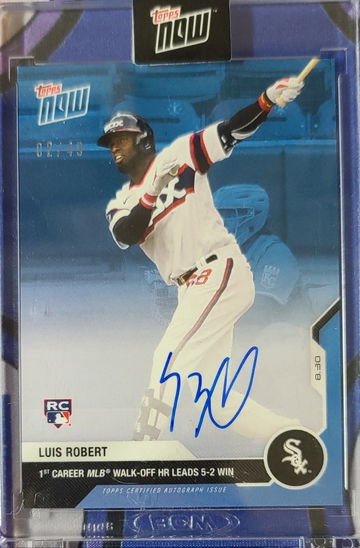 2020 Topps Now Luis Robert Auto /49 1st Career Walk-Off