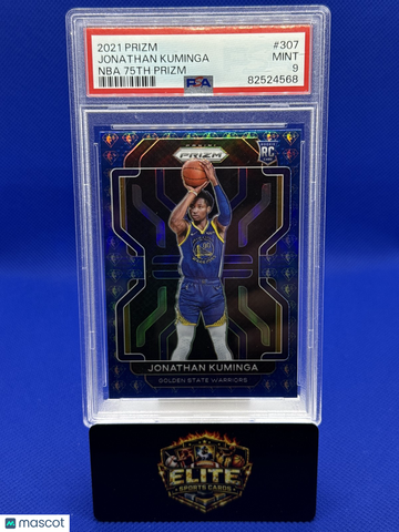 2021-22 Panini Prizm Jonathan Kuminga #307 NBA 75th Anniversary RC PSA 9