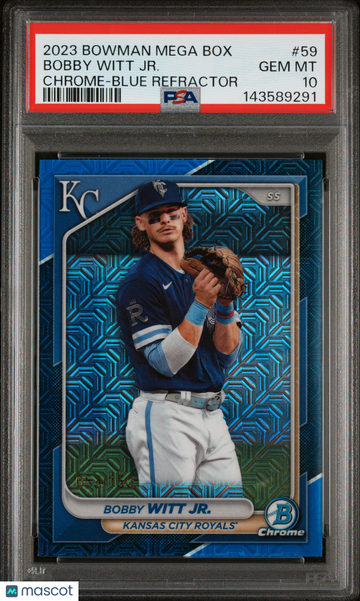 2024 Bowman Mega Box Chrome Bobby Witt JR. #59 Blue Refractor PSA 10