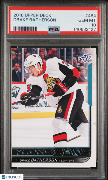 2018-19 Upper Deck Drake Batherson #484 Young Guns Rookie PSA 10