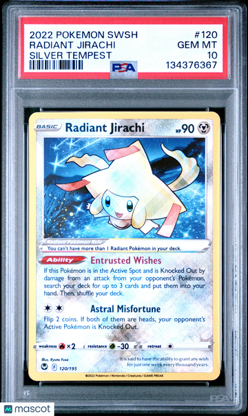 2022 Pokemon Sword & Shield Silver Tempest Radiant Jirachi Silver Tempest PSA 10 #120