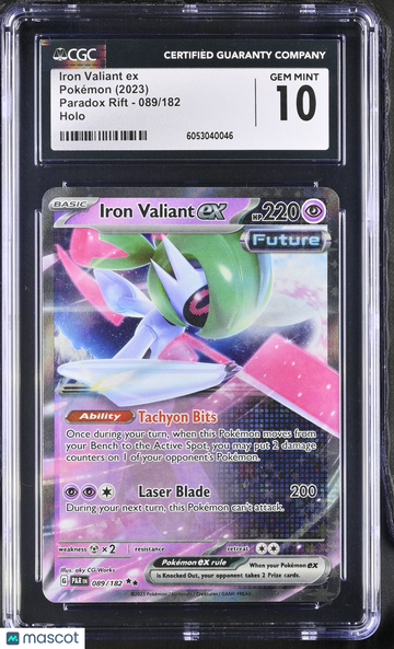 2023 Pokemon Paradox Rift Iron Valiant ex Holo 089/182 CGC 10 #089/182