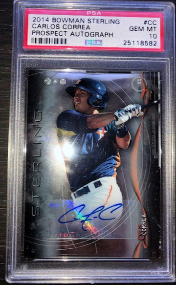 Carlos Correa 2014 Bowman Sterling AutoPSA 10 Astros