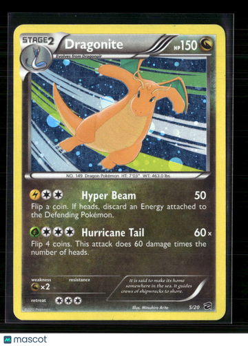 2012 Dragon Vault Dragonite Holo #5/20