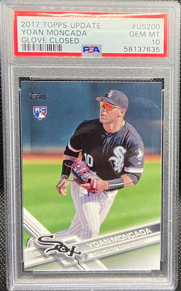 2017 Topps Update US200 Yoan Moncada Glove Closed ROOKIE RC PSA 10 GEM MINT