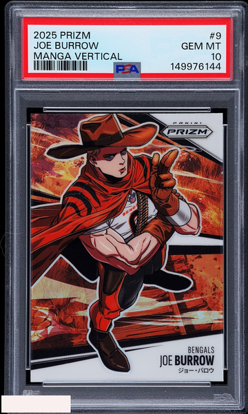 2025 PANINI PRIZM MANGA VERTICAL JOE BURROW #9 BENGALS PSA 10 GEM MT