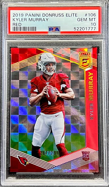 2019 Kyler Murray Panini Donruss Elite Red #106 PSA 10 GEM MINT Rookie Card RC Cardinals