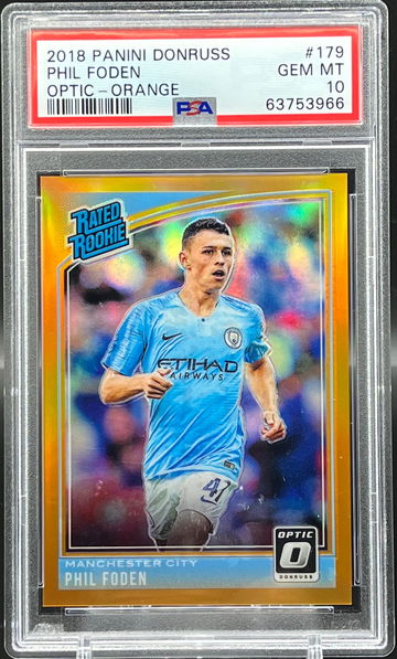 2018 Donruss Optic Phil Foden orange rated RC /99 PSA 10 