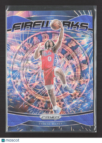 2024 Panini Prizm Fireworks Tyrese Maxey #17 Blue 172/175