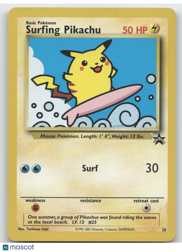 2001 Wizards Surfing Pikachu Black Star Promo #28