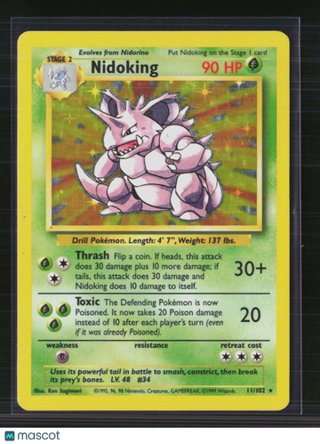 1999 Base Set Nidoking Holo Rare #11/102
