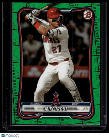 2026 Bowman Mike Trout #100 Green Pattern SN
