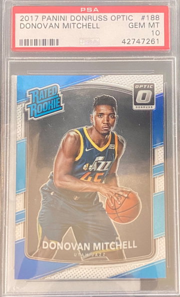 Donovan Mitchell 2017-18 Donruss Optic RC PSA 10