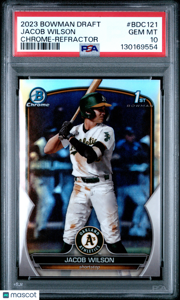 2023 Bowman Draft Jacob Wilson #BDC121 Chrome Refractor PSA 10