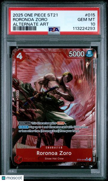 2025 One Piece Starter Deck St21-EX Gear 5 Roronoa Zoro Alternate Art PSA 10 #015