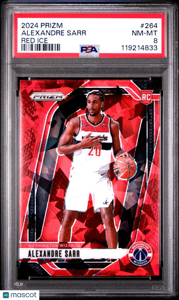 2024 Panini Prizm Alexandre Sarr #264 Red Ice Short Print Nicely Centered Mint Parallel/Variety Rookie Base Set Insert L