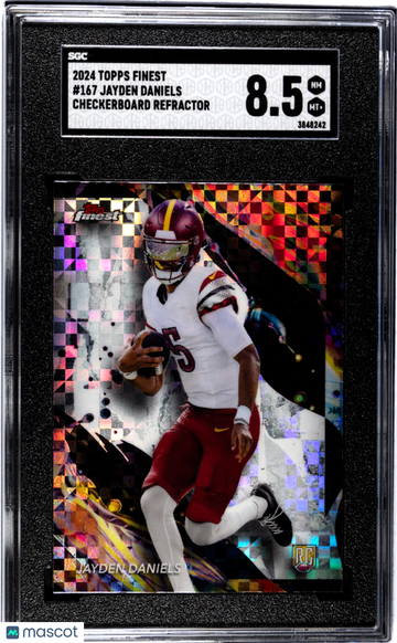 2024 Topps Finest Jayden Daniels #167 Checkerboard Refractor SGC 8.5