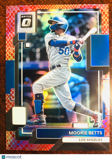 2022 Donruss Optic #184 MOOKIE BETTS Red Dragon Parallel SP #75/99 LA Dodgers