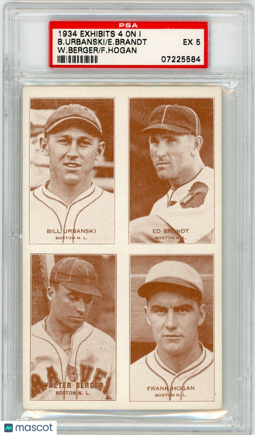 1934 Exhibits 4 On 1 E. Brandt B. Urbanski W. Berger F. Hogan PSA 5