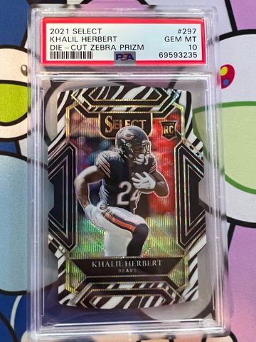 2021 Select Khalil Herbert Die-Cut Zebra PSA 10