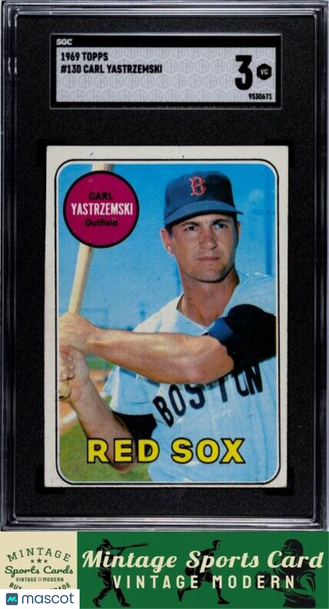 1969 Topps Carl Yastrzemski #130 SGC 3