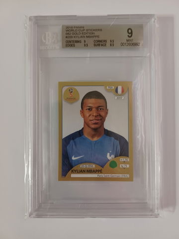 2018 Panini World Cup Stickers Kylian Mbappe - Gold Edition BGS 9 (SHIPS TRACKED FROM CANADA)