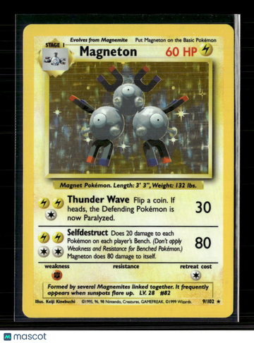 1999 Base Set Magneton Holo Rare #9/102