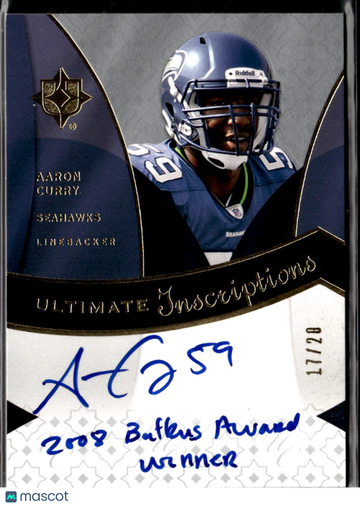 Aaron Curry 2009 Upper Deck Ultimate Collection Ultimate Inscriptions Auto /20 Seattle Seahawks