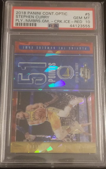 2018 Panini Contenders Optic Stephen Curry Cracked Ice Red PSA 10