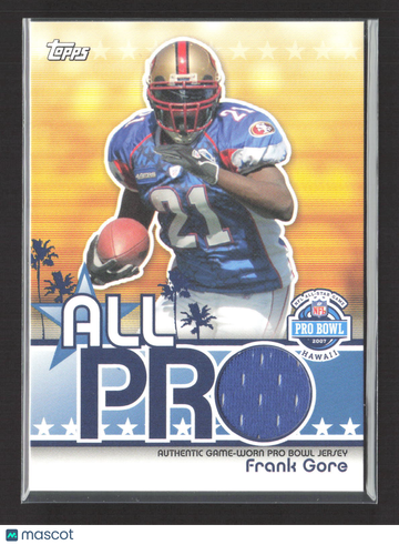 2007 Topps Football All Pro Frank Gore #APR-FG Authentic Game-Worn Pro Bowl Jersey