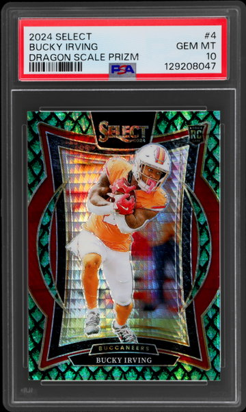 2024 Panini Select Bucky Irving Concourse Dragon Scale PSA 10