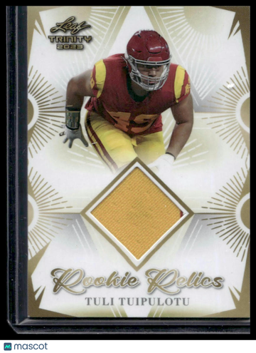 2023 Leaf Trinity (Mega Box) Tuli Tuipulotu #RR-36 Rookie Relic Gold MEM