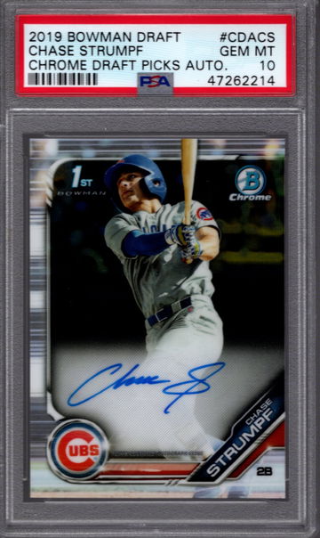 2019 Bowman Draft Chase Strumpf AUTO PSA 10 #CDACS RC 1st Chicago Cubs 2nd Round Pick Low Pop 45