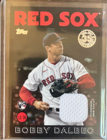 2021 Topps BOBBY DALBEC #86BR-BD Rookie RC 1986 Relic Black /199 Red Sox