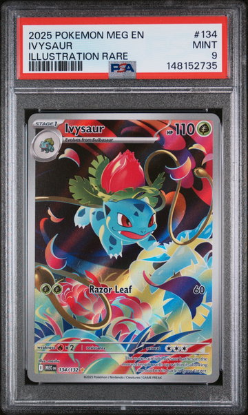 2025 Pokemon Mega Evolution Illustration Rare Ivysaur #134 PSA 9