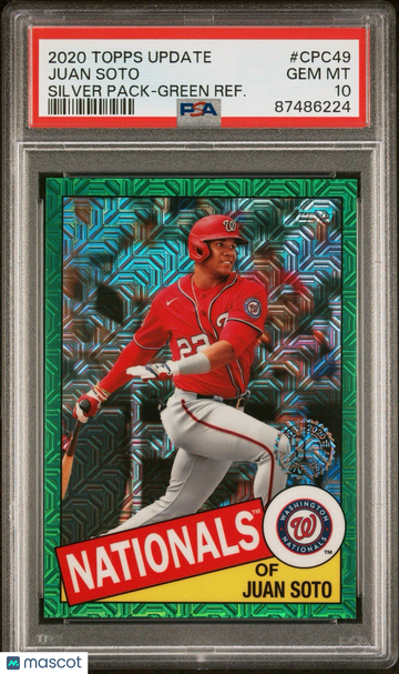 2020 Topps Juan Soto #CPC49 Green Refractor PSA 10 Topps
