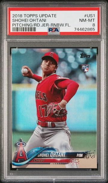 2018 Topps Update Shohei Ohtani #US1 RAINBOW FOIL PSA 8