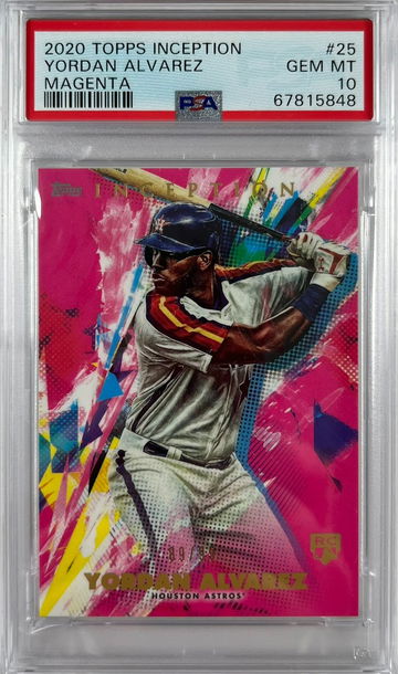 2020 Topps Inception Yordan Alvarez RC Rookie Card Magenta PSA 10 Gem Mint