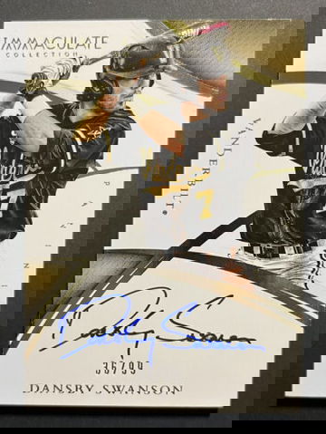2015 Panini Immaculate Collection Dansby Swanson Rookie Auto #d /99 Braves Cubs