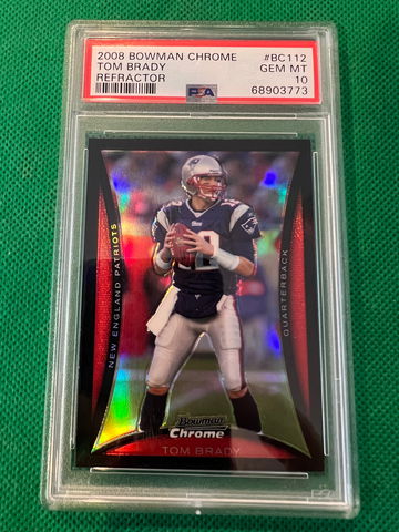2008 bowman chrome refractor Tom Brady #bc112 psa 10 pop 17 🔥🔥