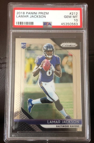 Lamar Jackson 2018 Prizm Panini PSA 10