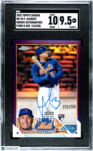 2023 Topps Chrome Francisco Alvarez #RA-FA RK. Auto. Purple Ref. SGC 9.5