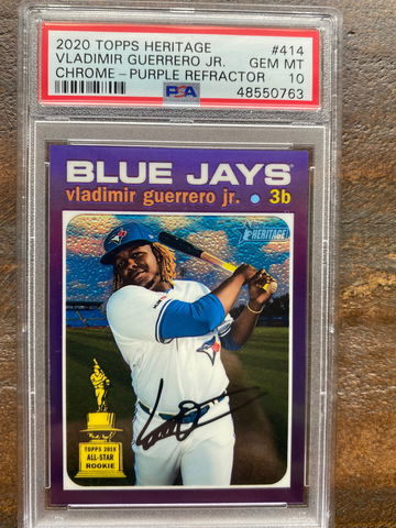 Vladimir Guerrero Jr. - 2020 Topps Heritage Chrome Purple Refractor #41  PSA 10